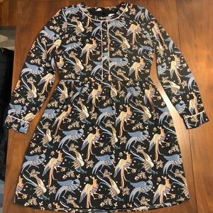 Loft Long Sleeve Bird Dress